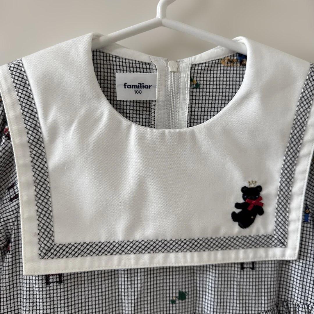 familiar チェック柄 ワンピース 100