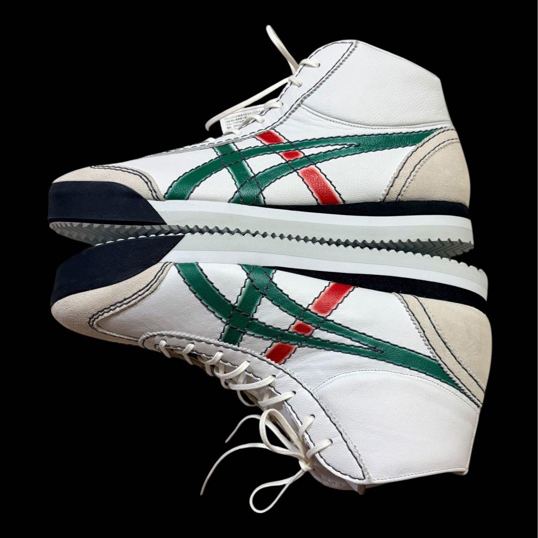新品 タグ オニツカタイガー ハイカットスニーカー ホワイト/グリーン/レッド