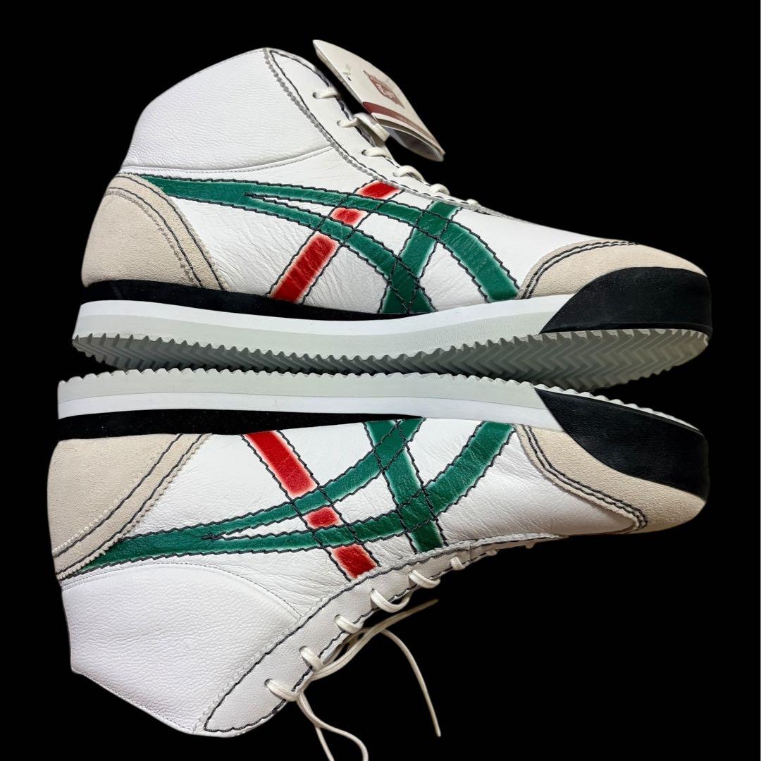 新品 タグ オニツカタイガー ハイカットスニーカー ホワイト/グリーン/レッド