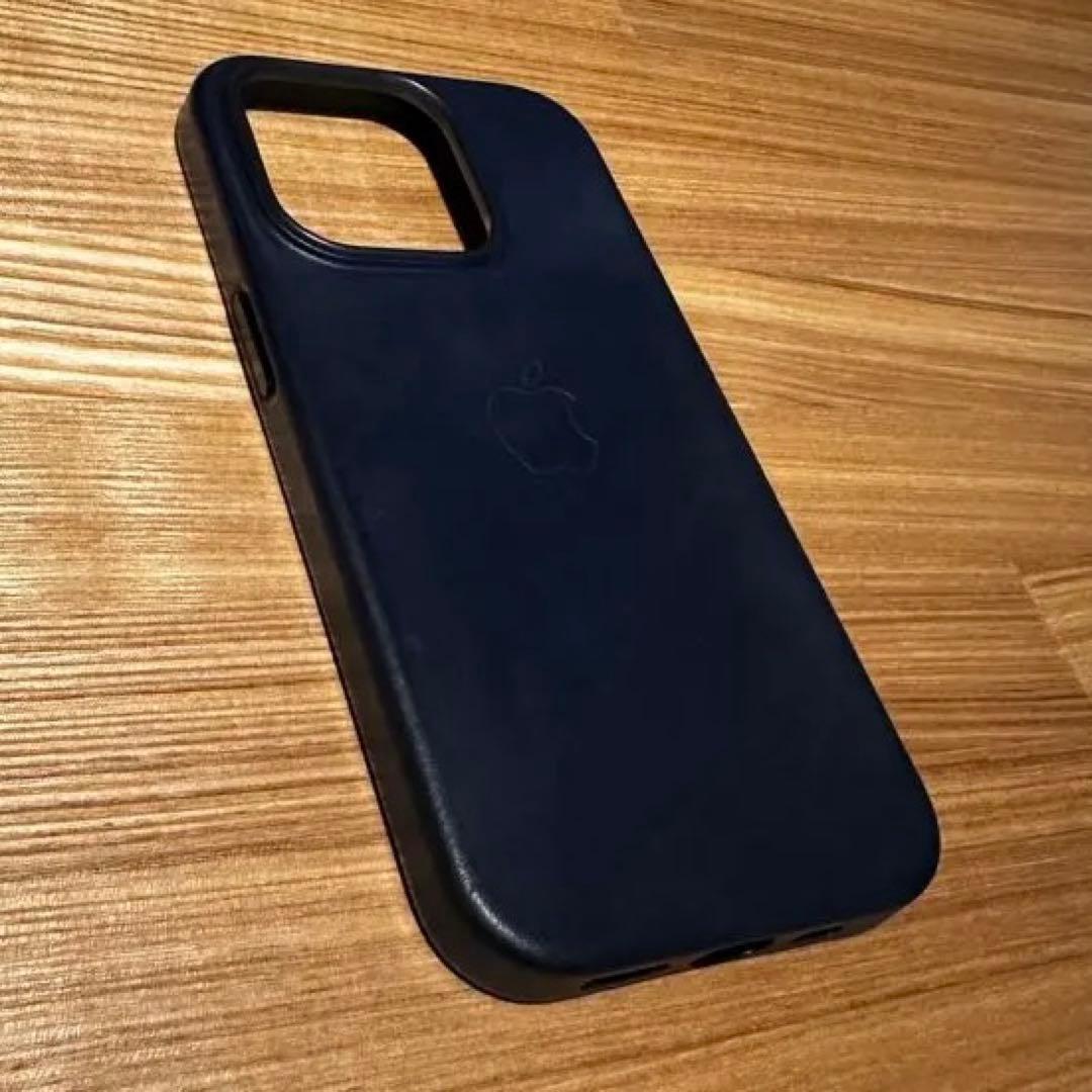 正規品　Apple純正 iPhone14pro レザーケース　【インク】