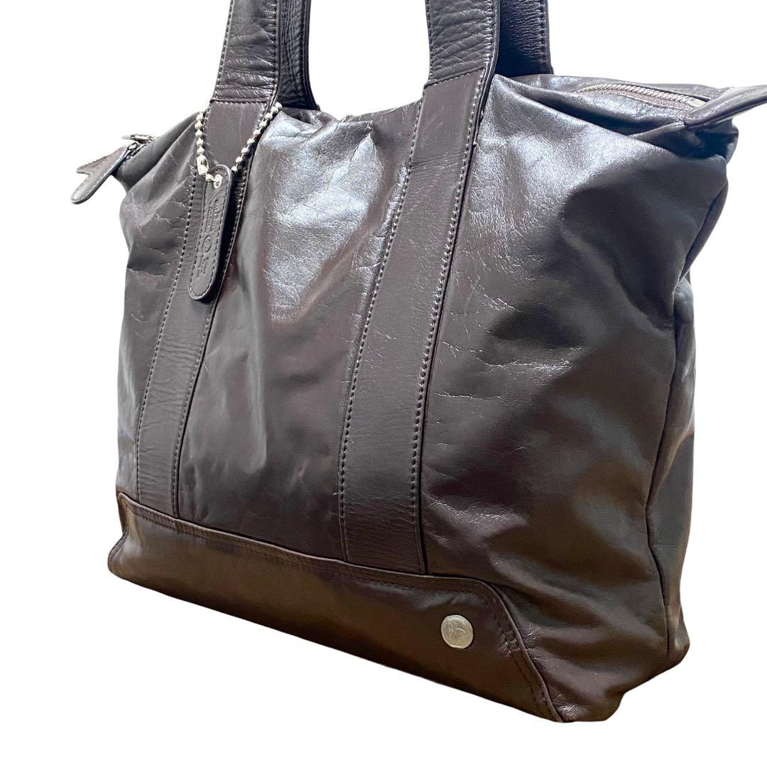 La GALLERIA ラガレリア　メンズ　レザートートバッグ　ブラウン　青木鞄