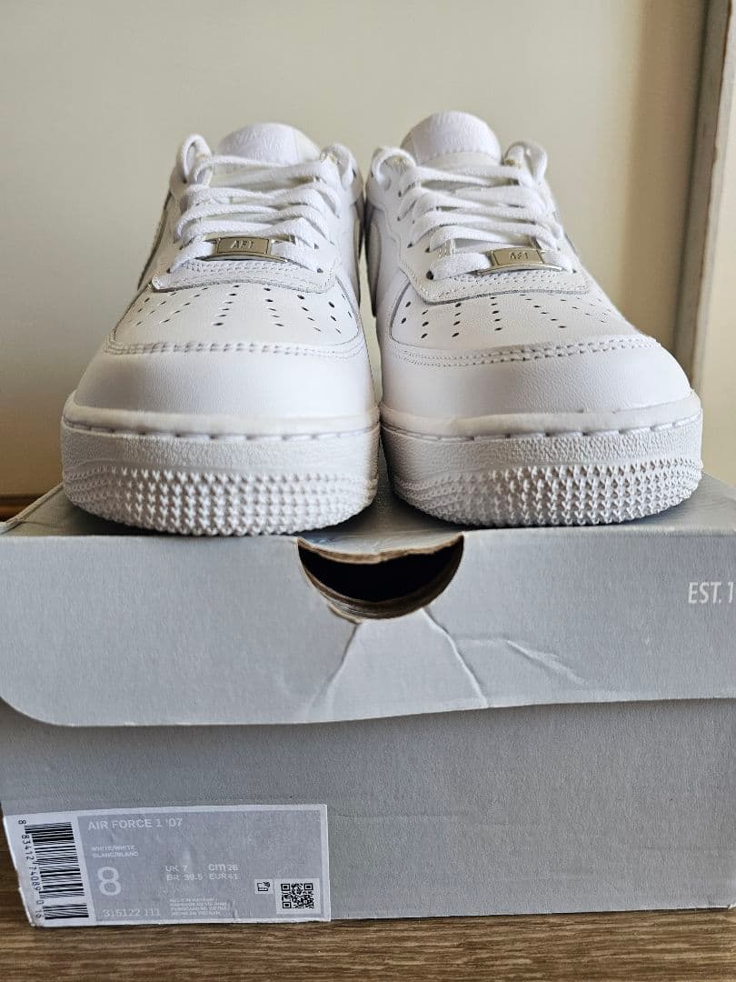 靴 Nike Air Force 1 \"Pure White\" sz 26cm