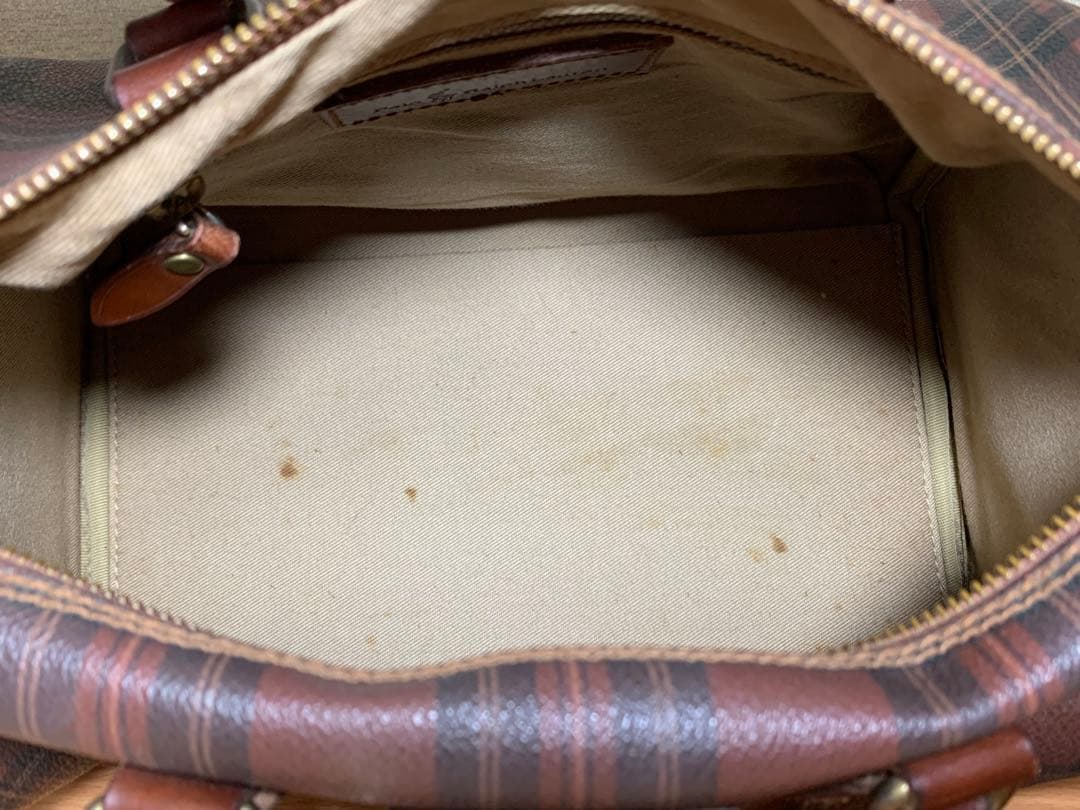 Ralph Lauren ミニボストンバッグ ハンドバッグ チェック ブラシ付き