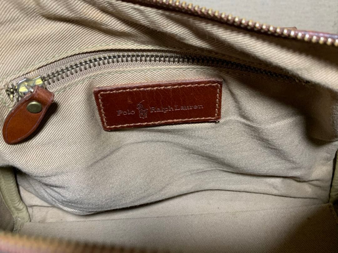 Ralph Lauren ミニボストンバッグ ハンドバッグ チェック ブラシ付き