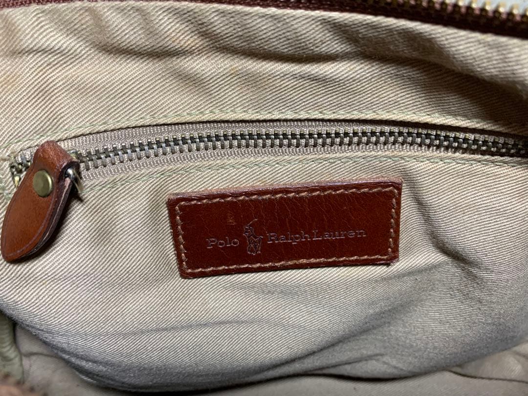 Ralph Lauren ミニボストンバッグ ハンドバッグ チェック ブラシ付き