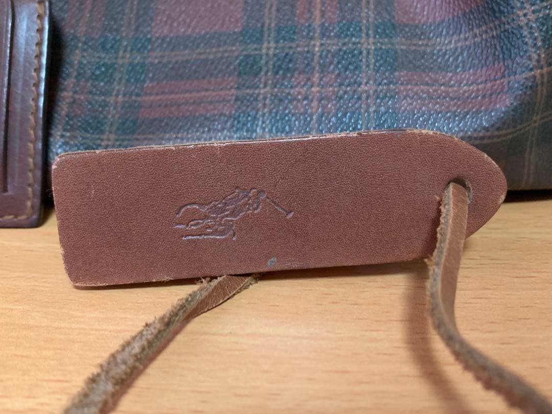 Ralph Lauren ミニボストンバッグ ハンドバッグ チェック ブラシ付き