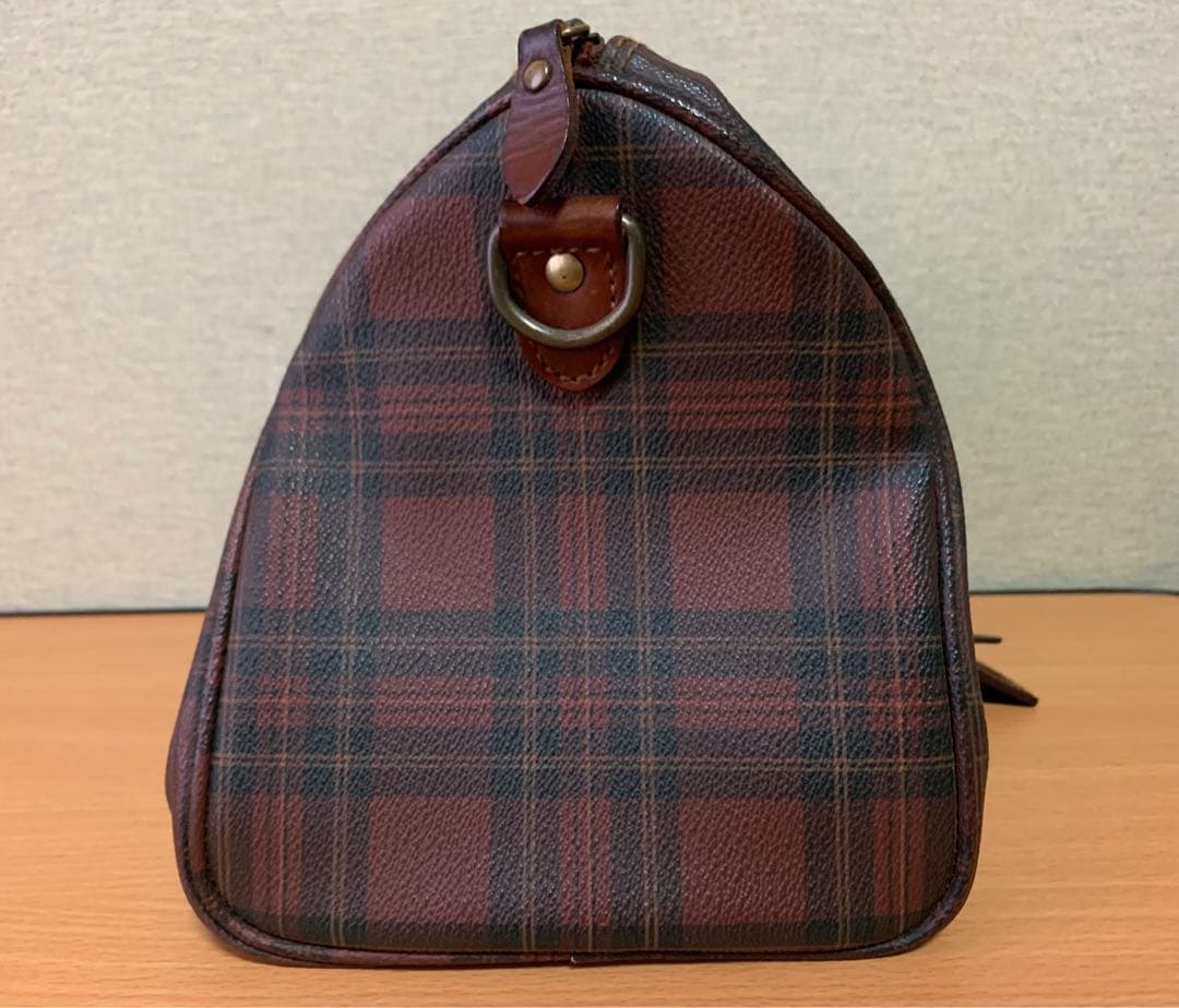 Ralph Lauren ミニボストンバッグ ハンドバッグ チェック ブラシ付き