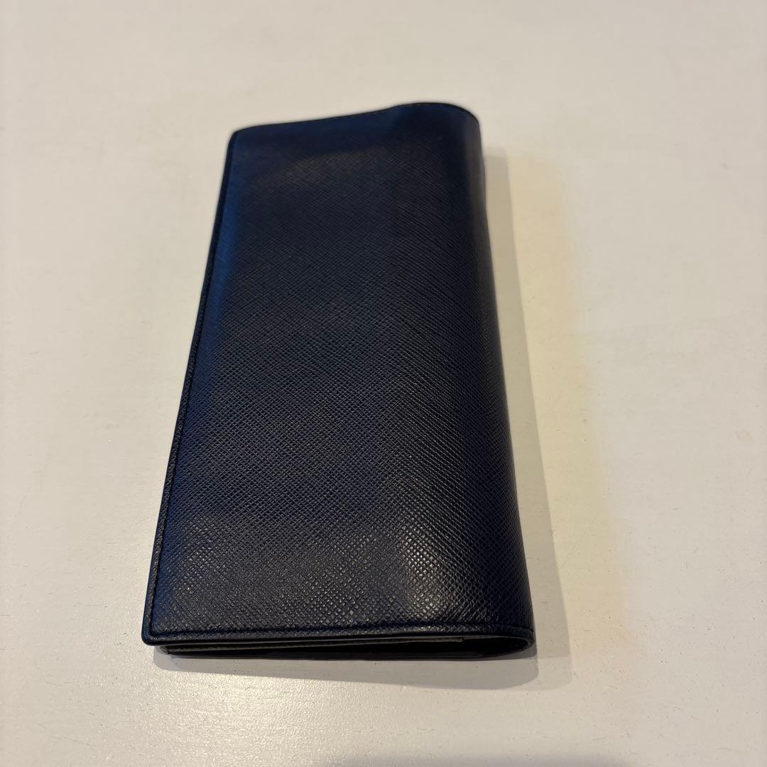 PRADA ネイビー イエロー 長財布
