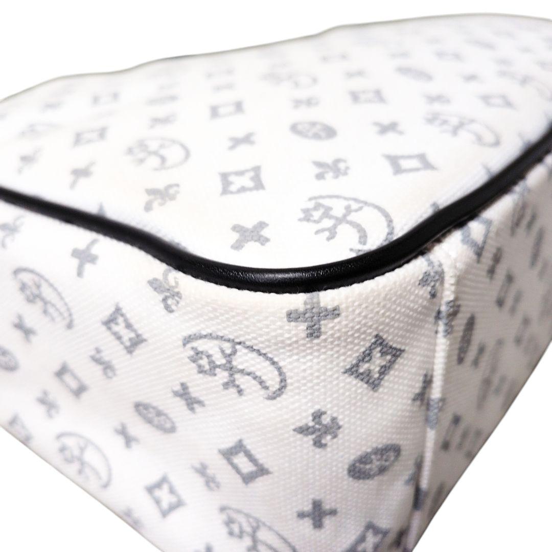 カステルバジャック モノグラム ハンドバッグ 白×黒 多収納 希少