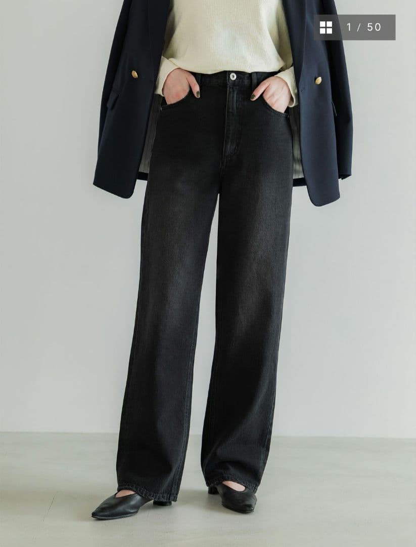 アジャスタブルIラインデニムパンツ　クルーレ　crewre 　試着のみ サイズ3