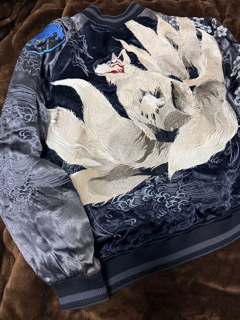 ２面用 絡繰魂 九尾の狐 日本限定 スカジャン レーヨン vintage