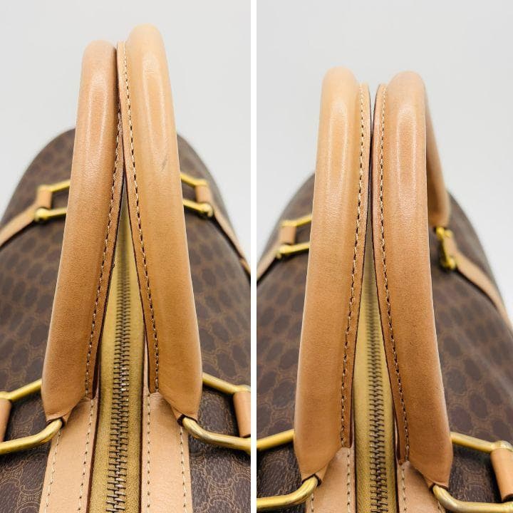 極美品✨️セリーヌ ボストンバッグ トリオンフ マカダム ブラウン レザー 本革