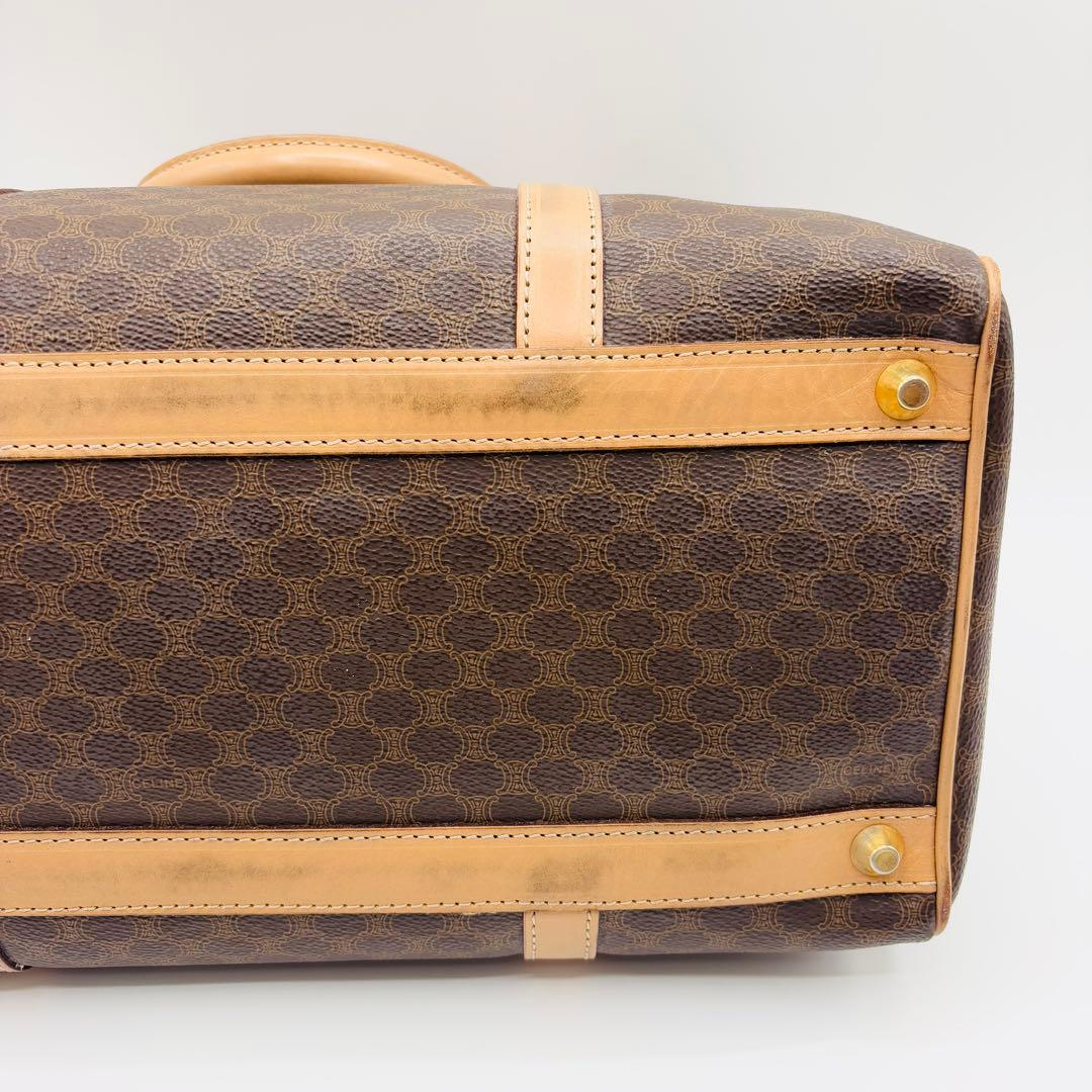 極美品✨️セリーヌ ボストンバッグ トリオンフ マカダム ブラウン レザー 本革