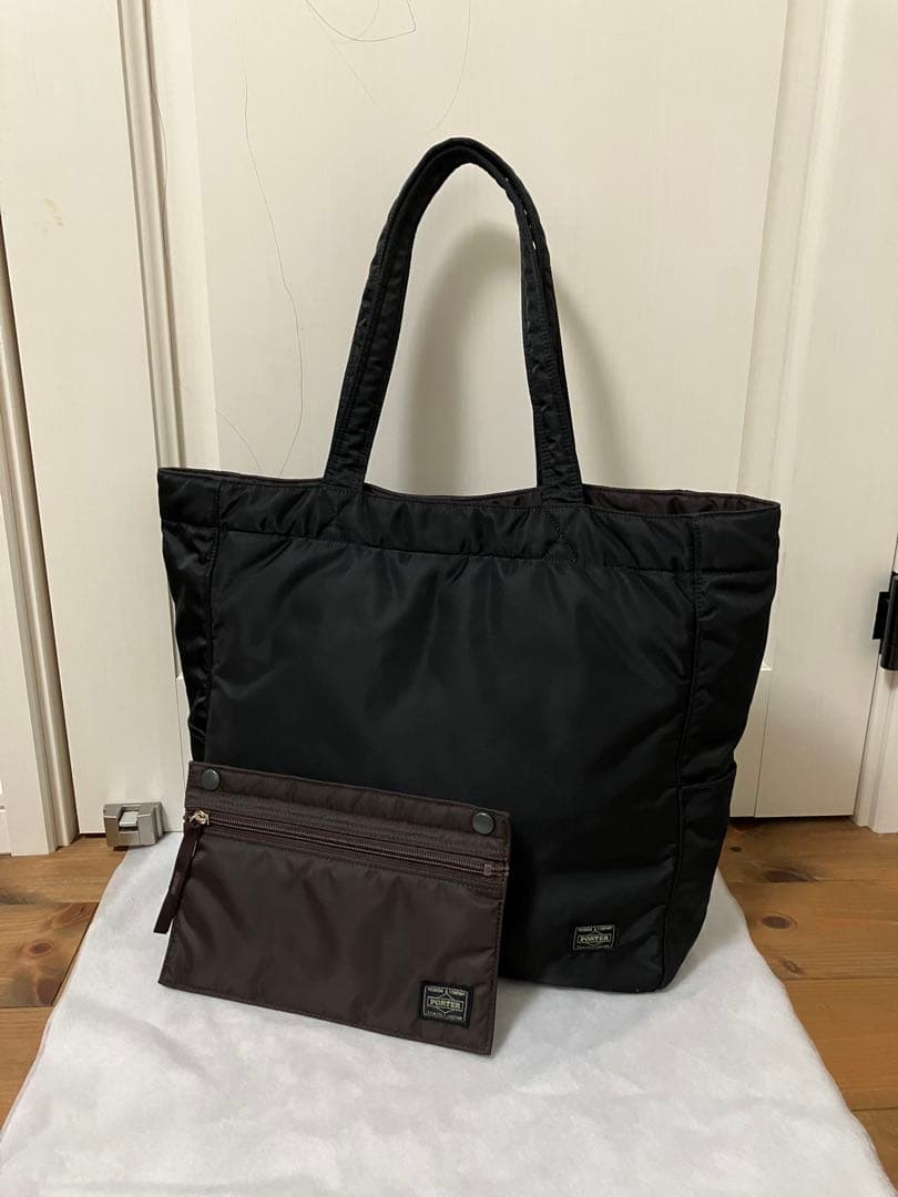 ポーター クリーム トートバッグL ブラック