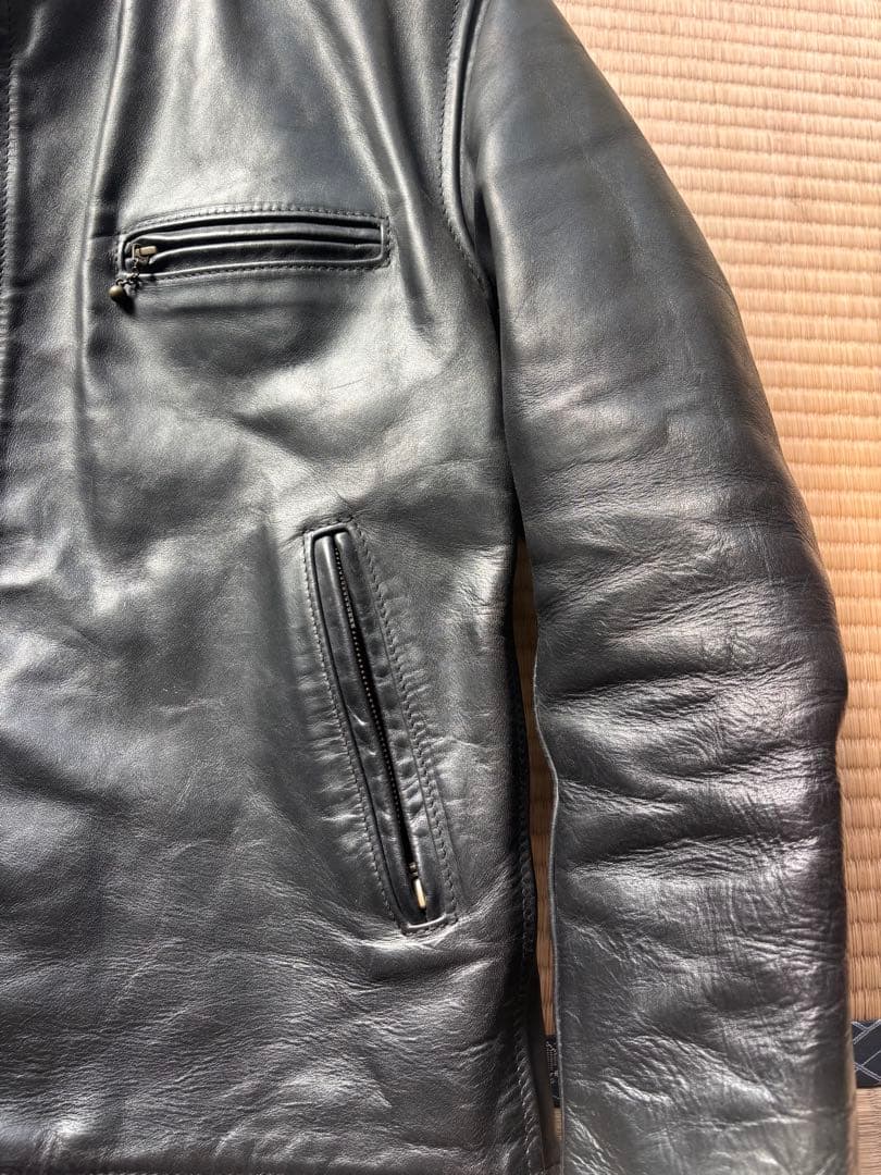希少AERO LEATHER Caferacerエアロレザー 　ブラック 42