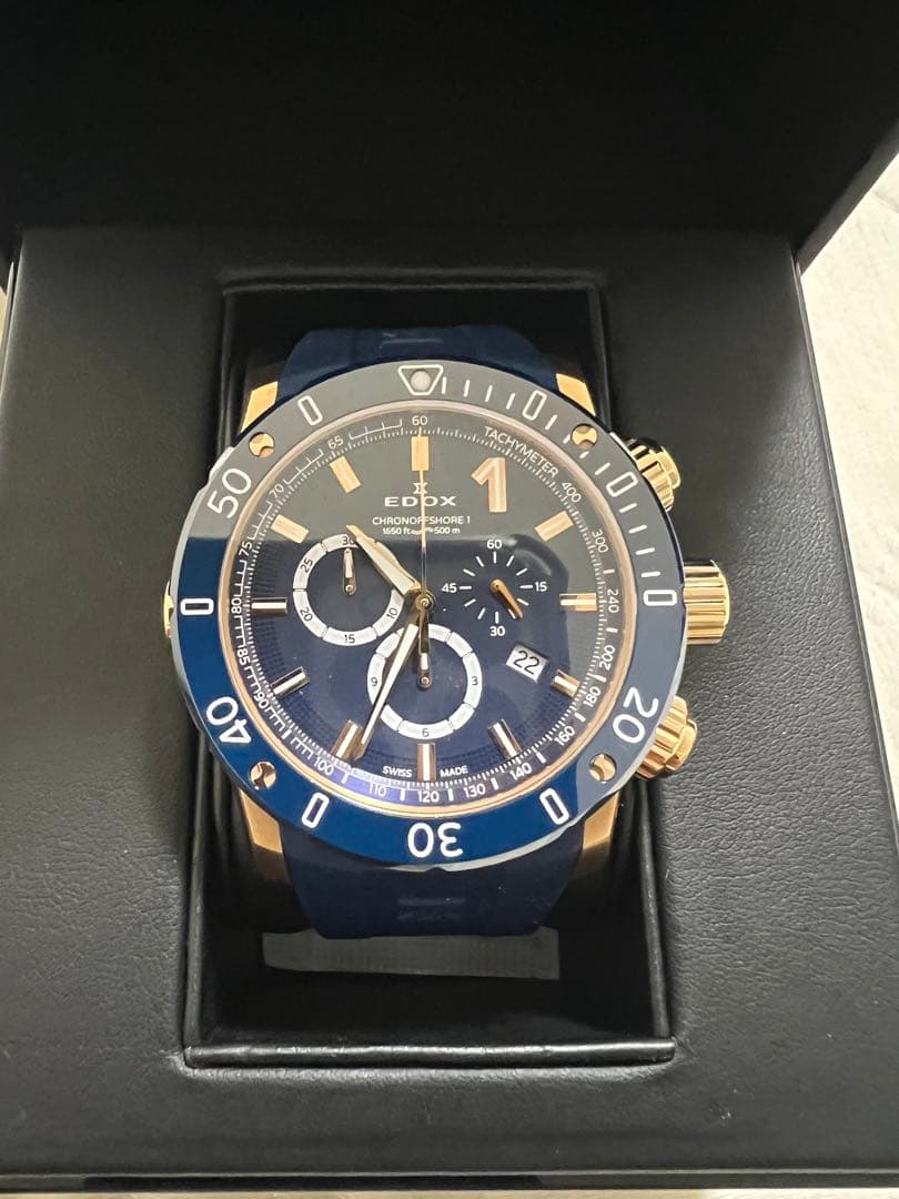 【極美品】EDOX クロノオフショア1 腕時計　クロノグラフ　クォーツ
