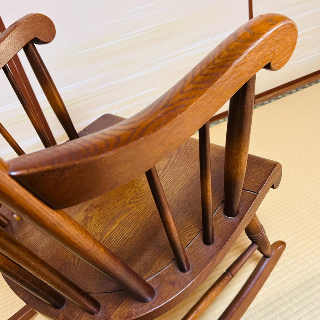 飛騨産業(HIDA) キツツキマーク 穂高 ロッキングチェア オーク材 揺り椅子