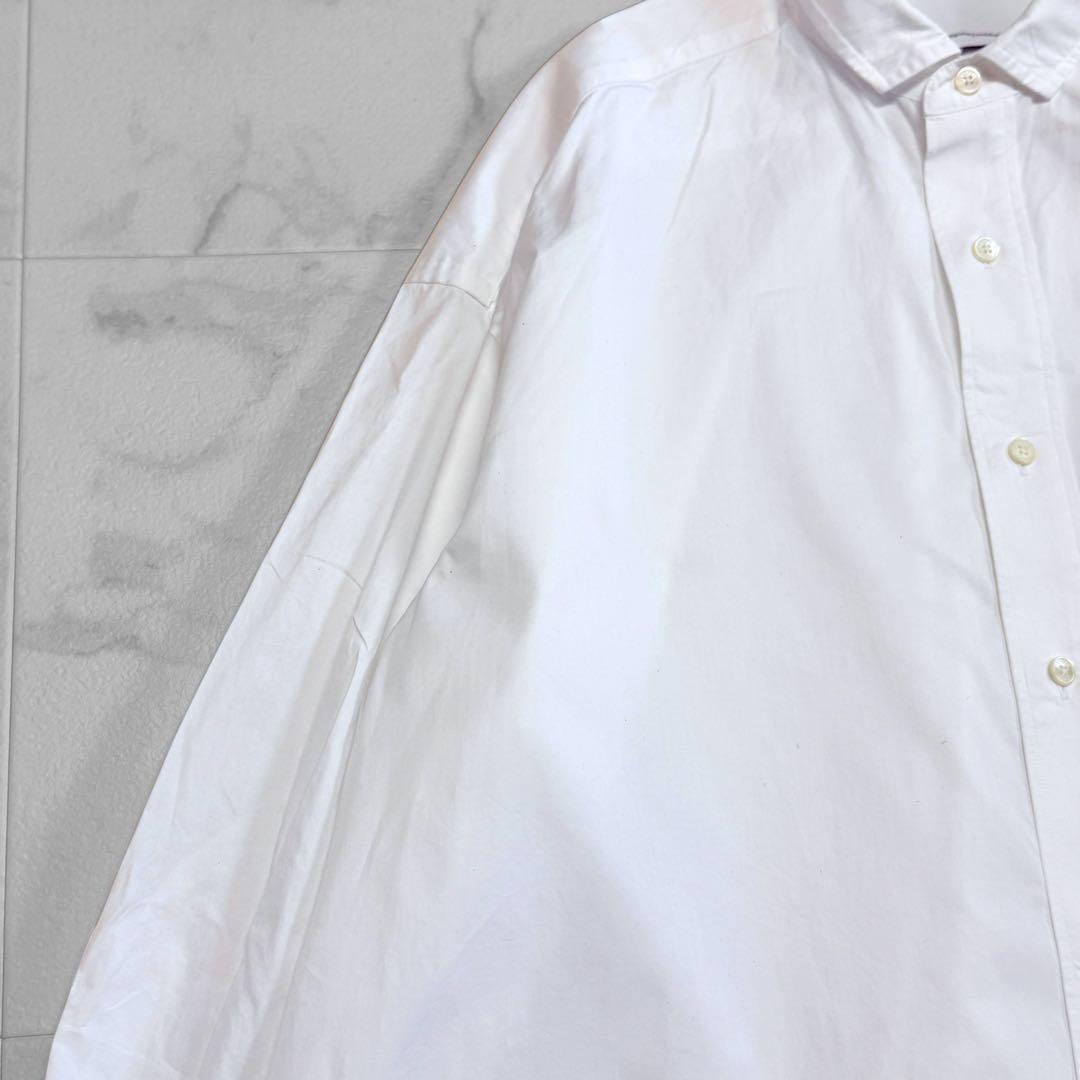 ティッカ ボックスシャツ ホワイト ミニ襟 ワイド オーバーサイズ ゆったり