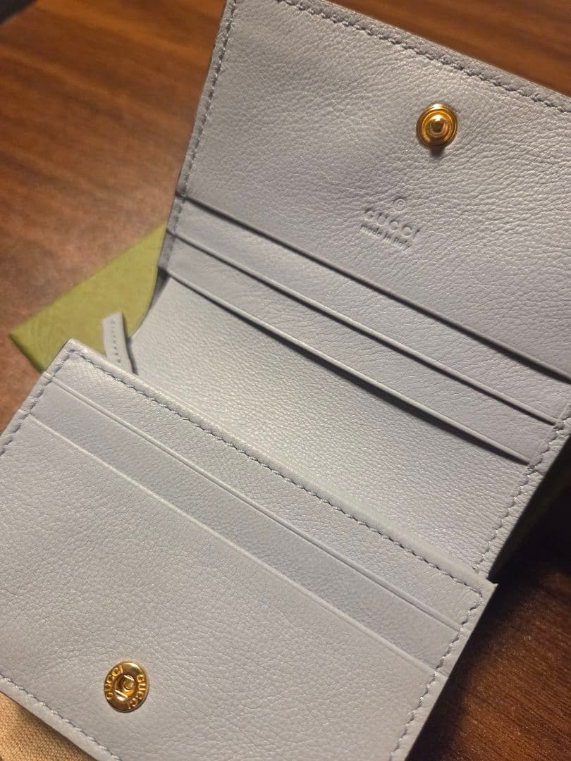GUCCI☆美品 二つ折り財布 701489/GGアイスクリーム/ブルー