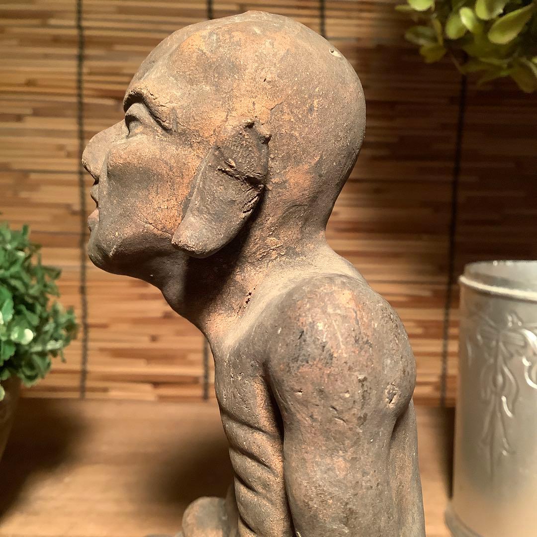 茶太郎様売約keep…最高位聖者「高僧・阿羅漢像」煩悩断滅・最高境地・泥仏・焼物