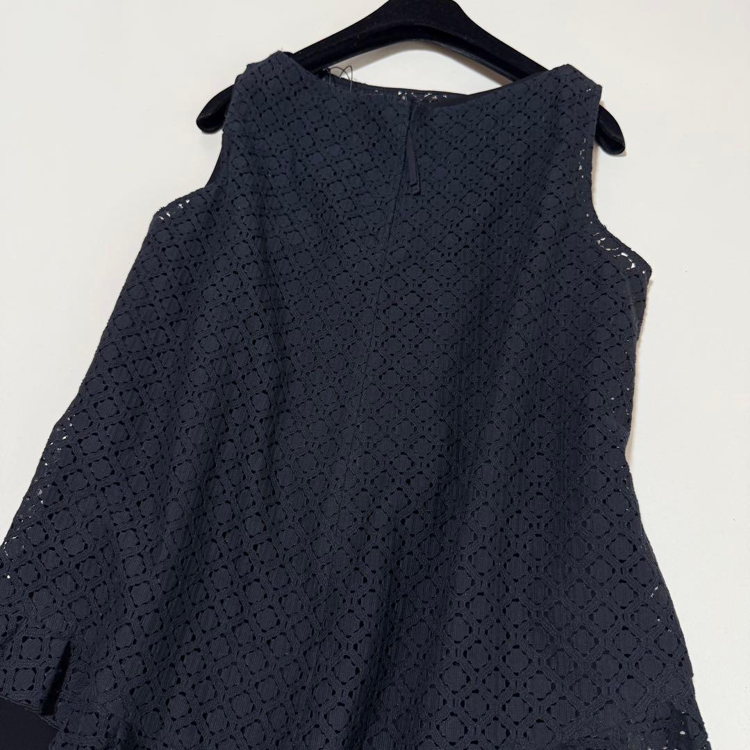 新品✨️フォクシー✨２点セット　レイヤードワンピース（L）ブラック　Aライン