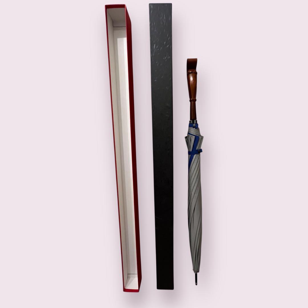 福井洋傘　ZENZA　89㎝　ツートンカラー　長傘　メンズ　高級傘　箱付き