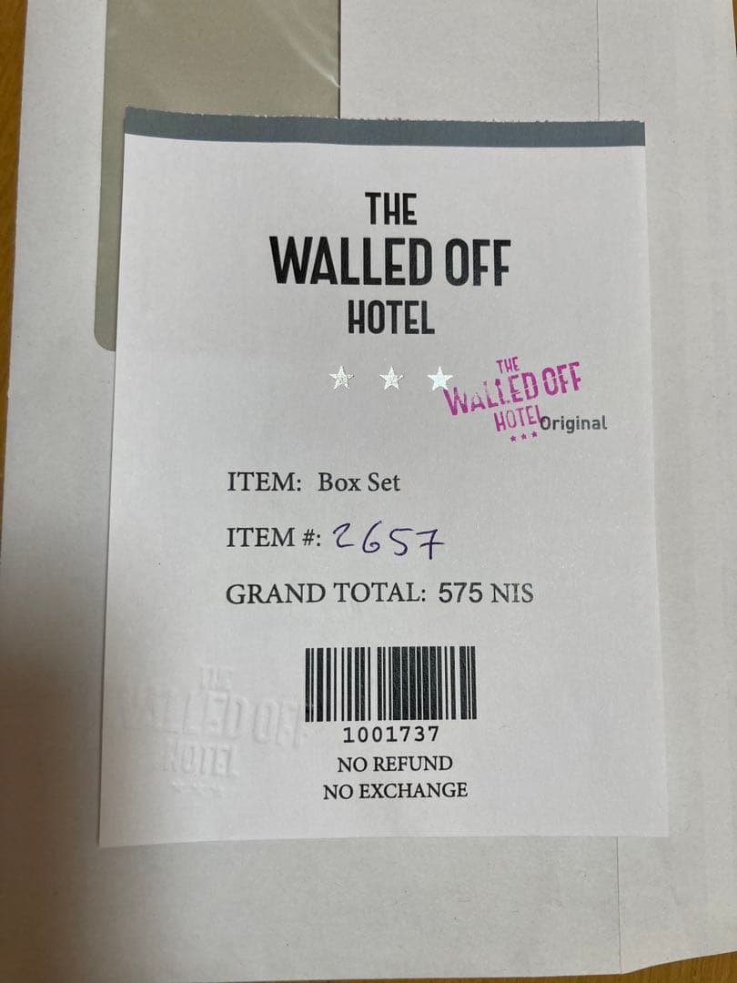 バンクシー THE WALLED OFF HOTEL 販売証明レシート付