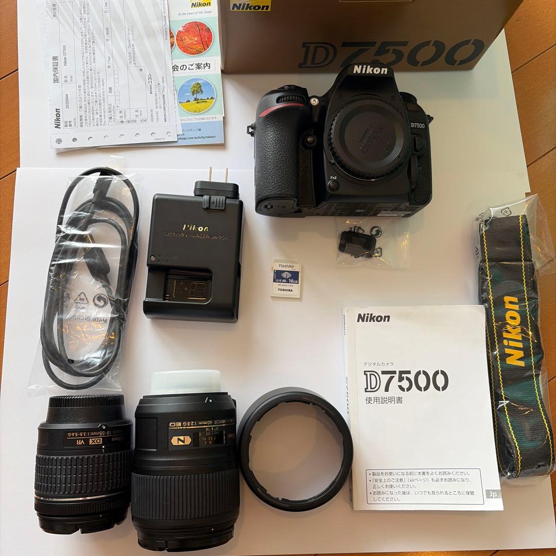 【美品】NikonD7500 一眼レフレンズ2つ付き