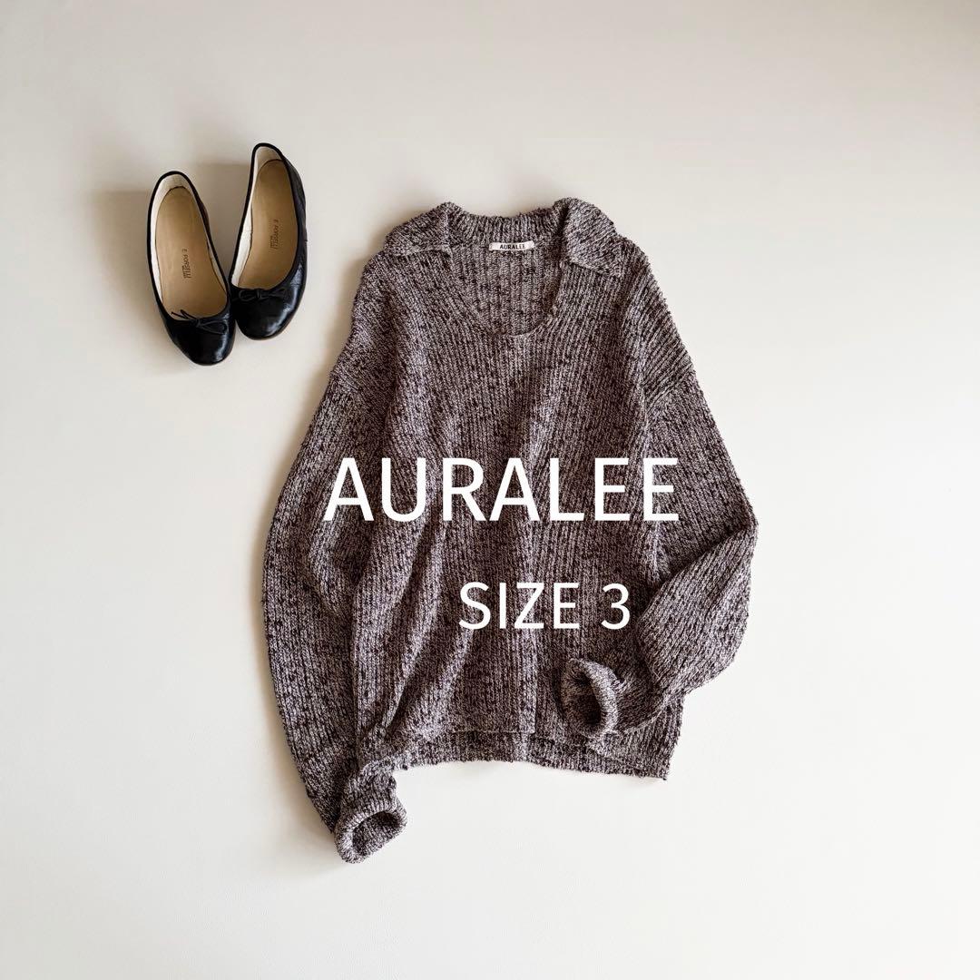 23SS 【オーラリー】コットンスラブリブスキッパーニット 小松菜奈着用 3