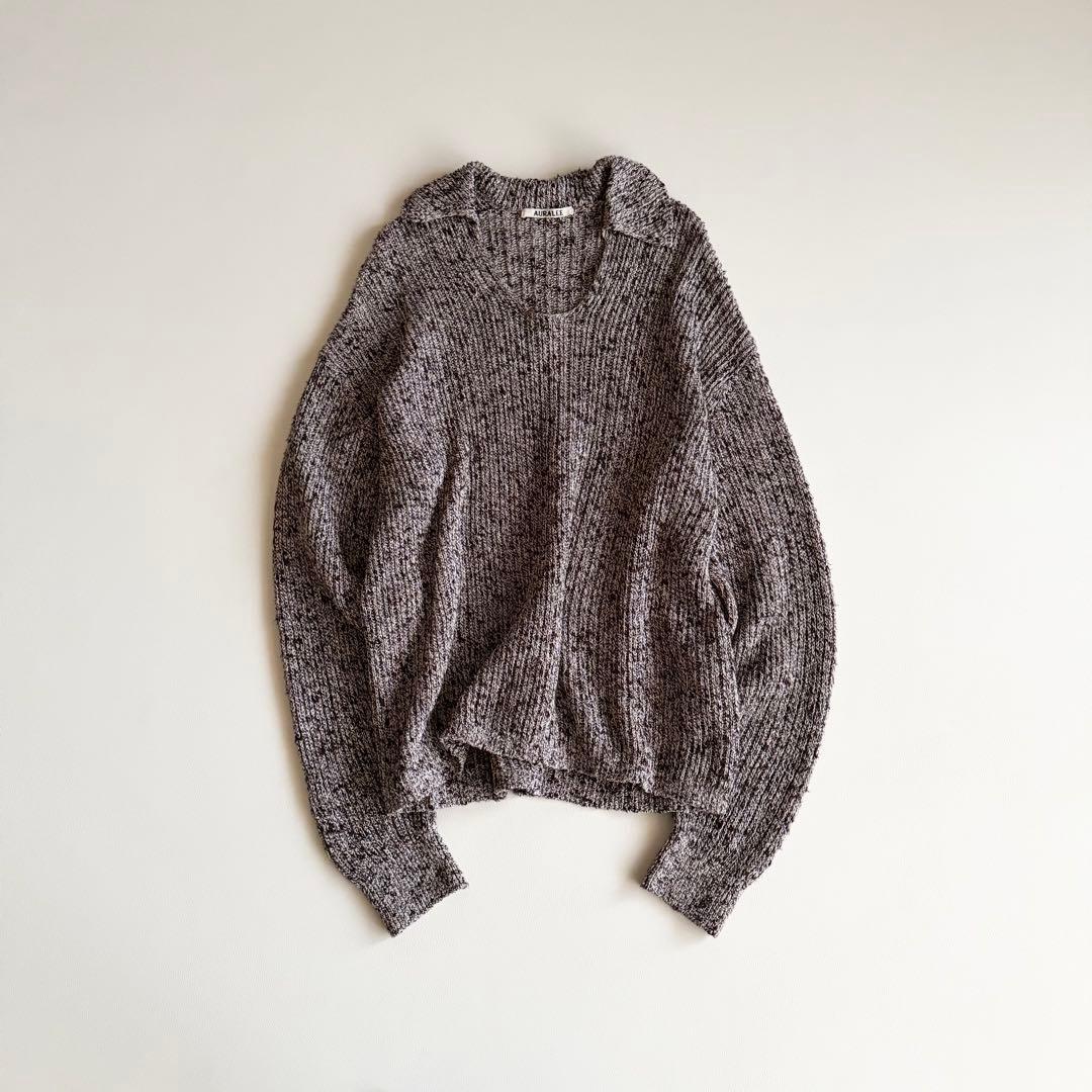 23SS 【オーラリー】コットンスラブリブスキッパーニット 小松菜奈着用 3