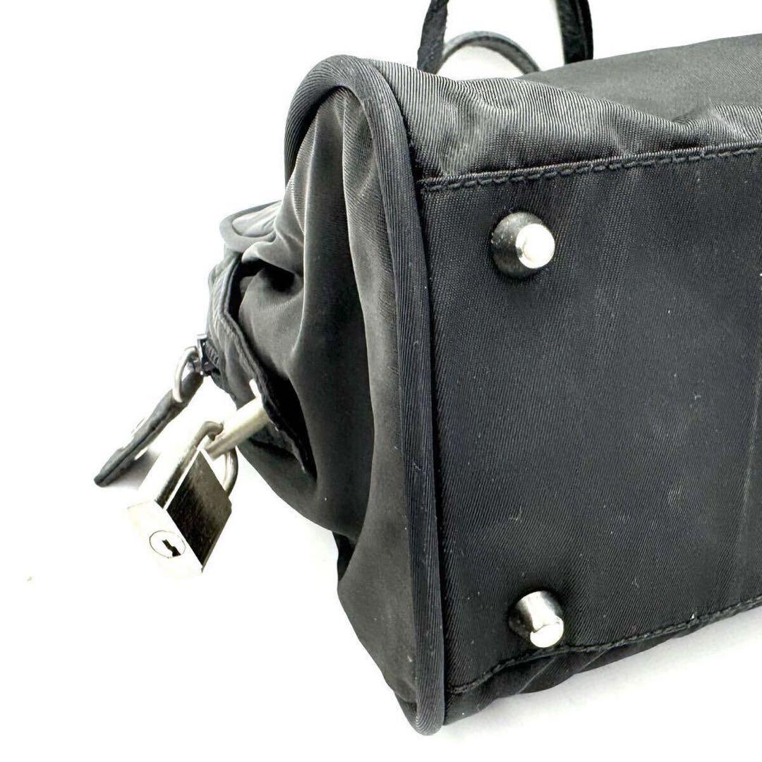 PRADA プラダ テスート ナイロン ミニボストン 三角ロゴ ブラック 黒