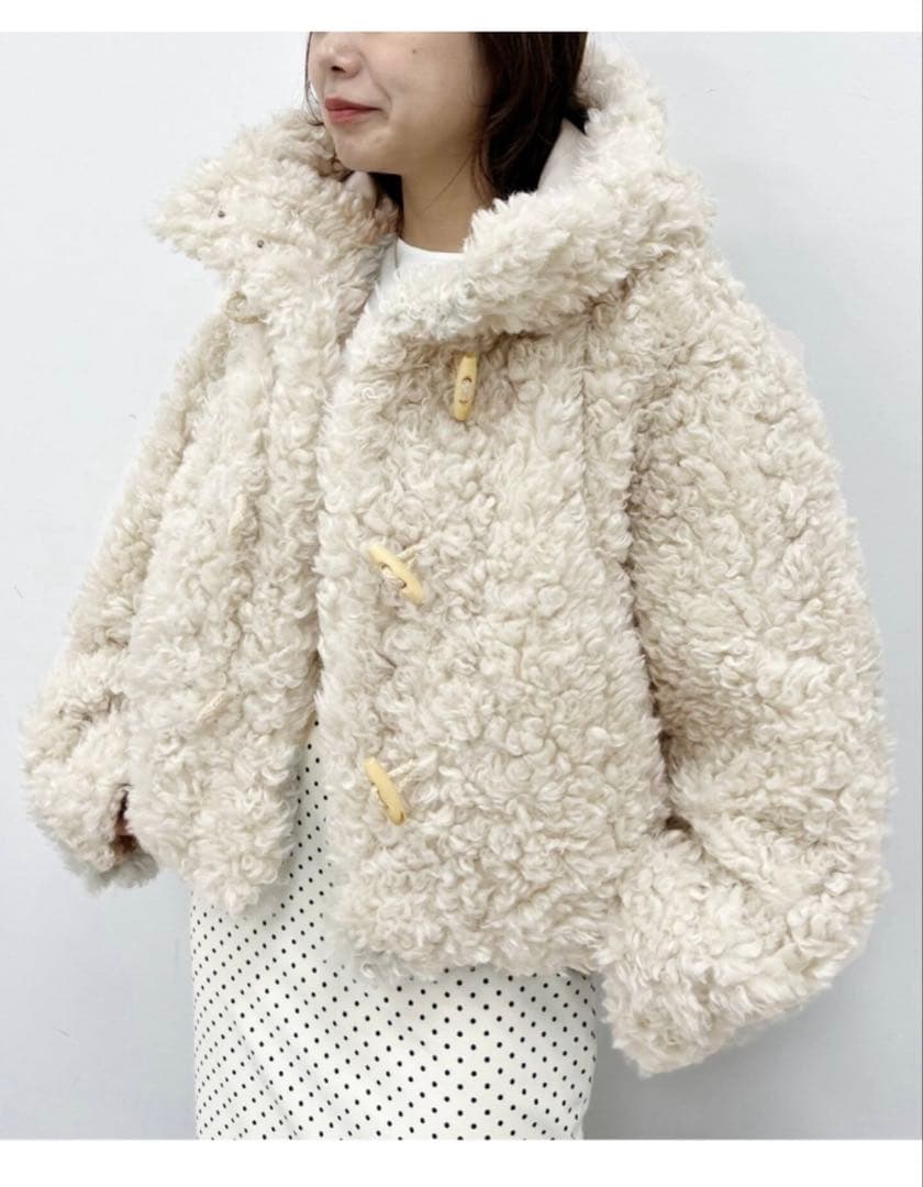 【美品】U by Spick&Span フェイクファー ダッフルコート