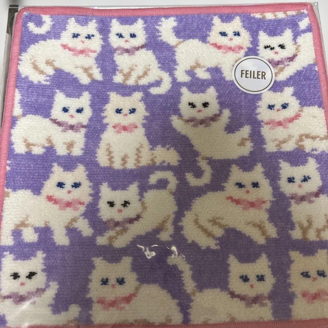 FEILER フェイラーハンカチ　モフモフネコチャン　未開封2枚　栞付き