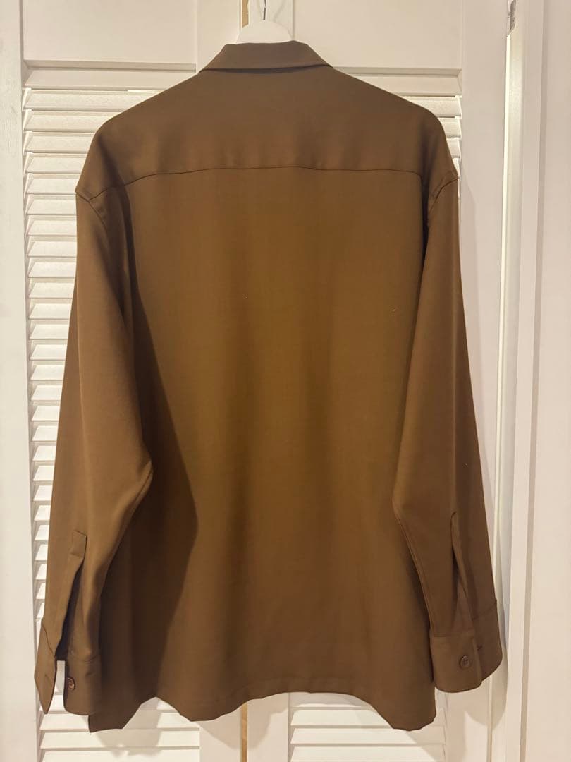 【美品】CMMN SWDN コモンスウェーデン ウール CPO シャツ 48 茶