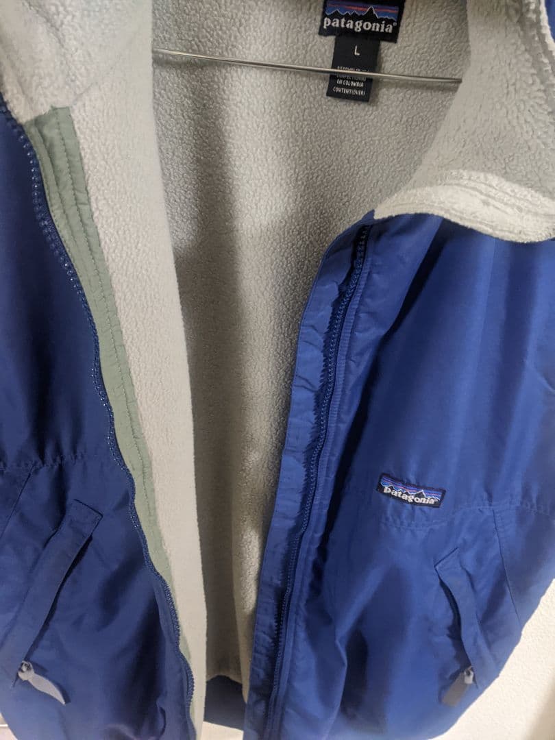 パタゴニア シェルドシンチラベスト ナイロン　ブルー　サイズＬ　90年代