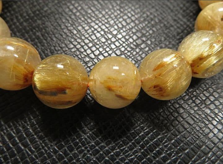 最高級g1500円★黄金タイチンルチル水晶ブレスレット11.5mm定価6.6万円