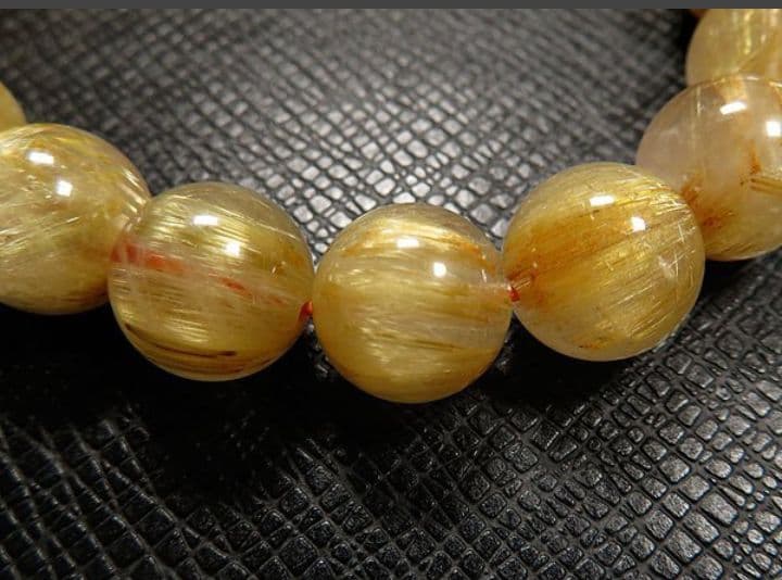 最高級g1500円★黄金タイチンルチル水晶ブレスレット11.5mm定価6.6万円