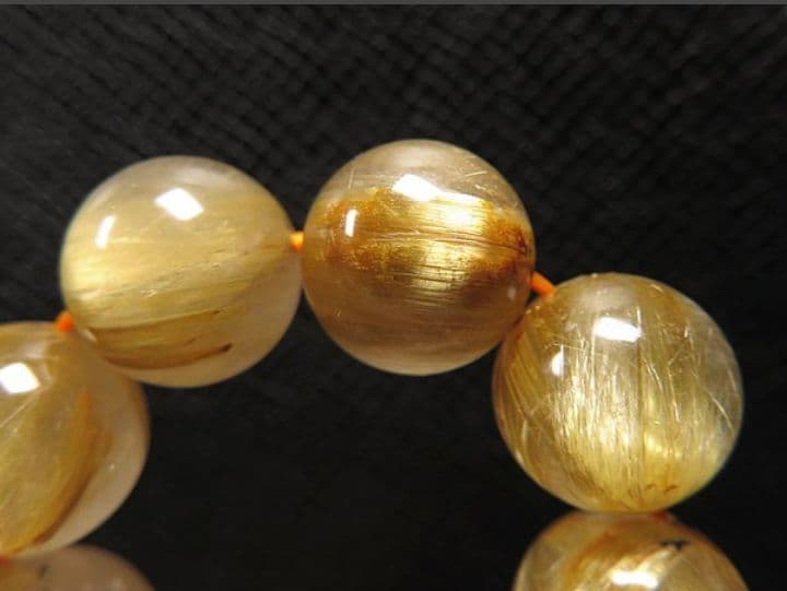 最高級g1500円★黄金タイチンルチル水晶ブレスレット11.5mm定価6.6万円