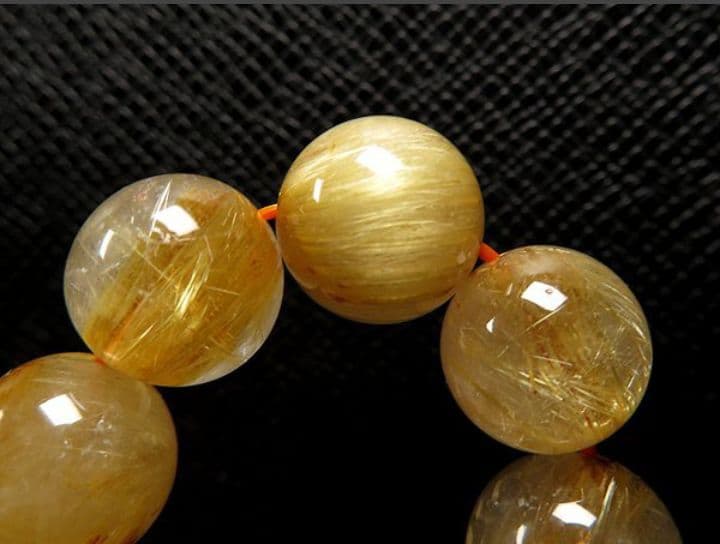 最高級g1500円★黄金タイチンルチル水晶ブレスレット11.5mm定価6.6万円