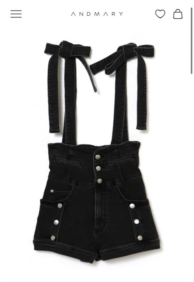 パンツ andmary Ribbon denim allinone