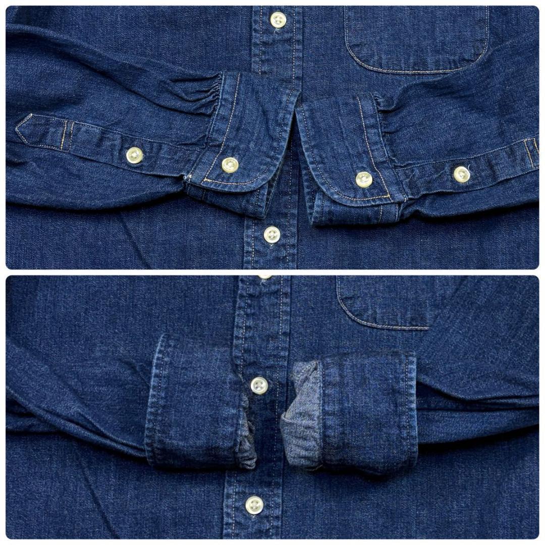 オアスロウ　デニムシャツ　日本製　インディゴ　M相当　ボタンダウン　青　長袖