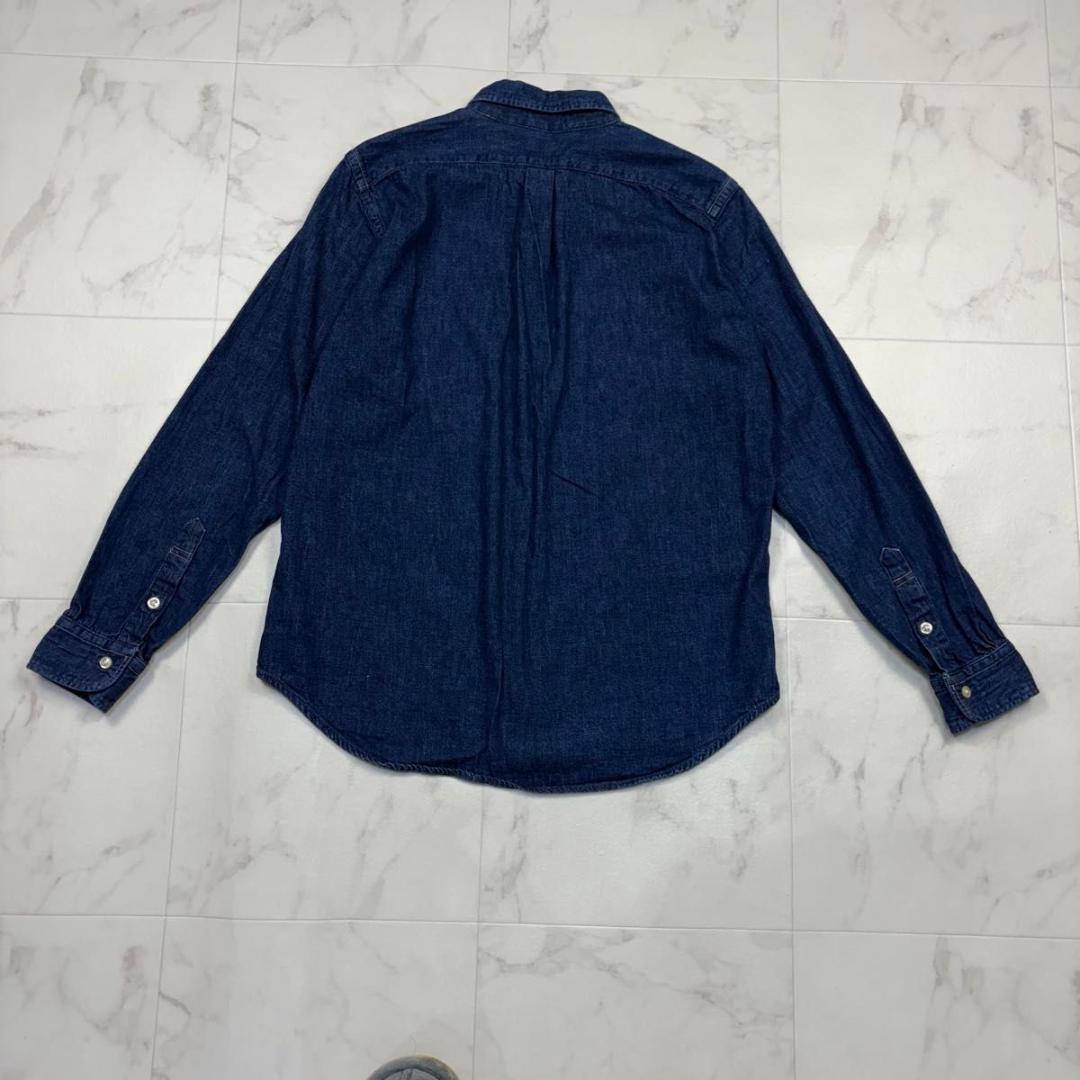 オアスロウ　デニムシャツ　日本製　インディゴ　M相当　ボタンダウン　青　長袖