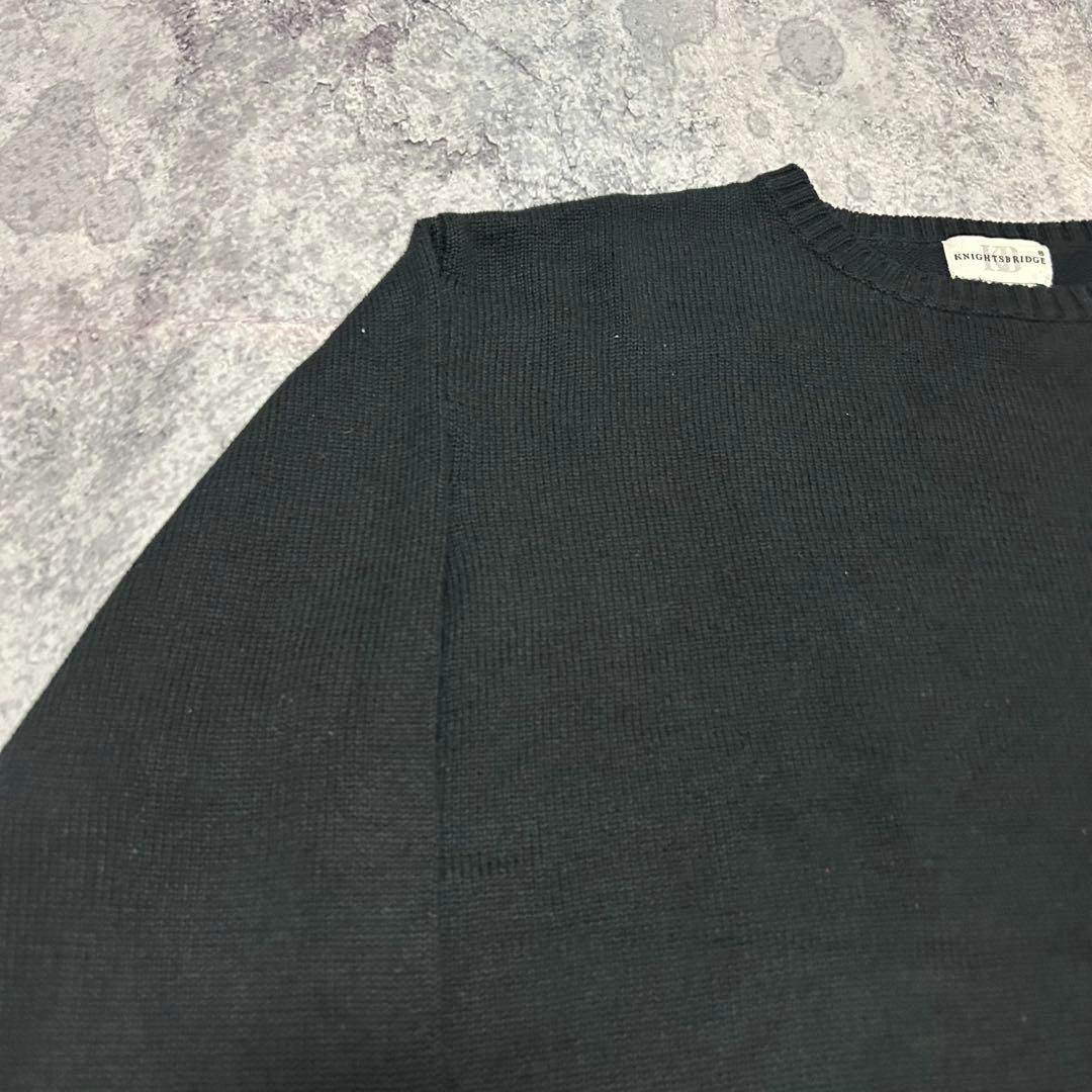 90s Cotton knit KNIGHTSBRIDGE 黒　ランズエンド