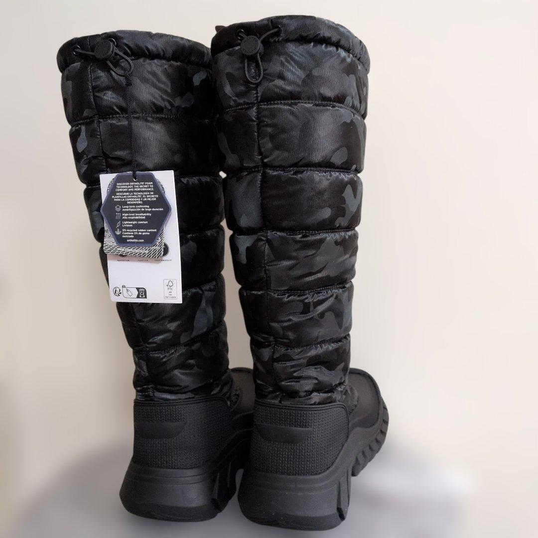 新品！HUNTER ブラック 迷彩 ロングブーツ　スノーブーツ