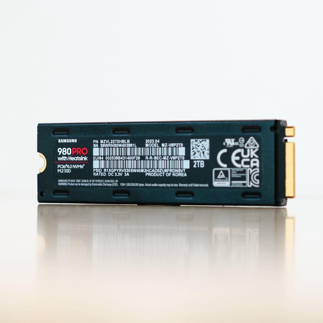Samsung 980 PRO SSD 2TB ヒートシンク付き