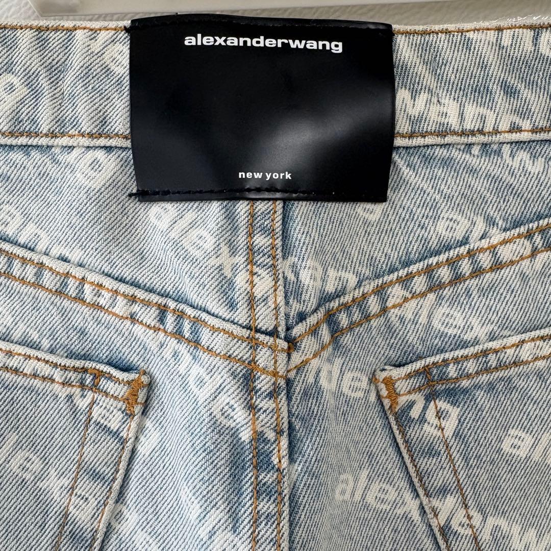 Alexander wangロゴデニムパンツ　ブラック26サイズ