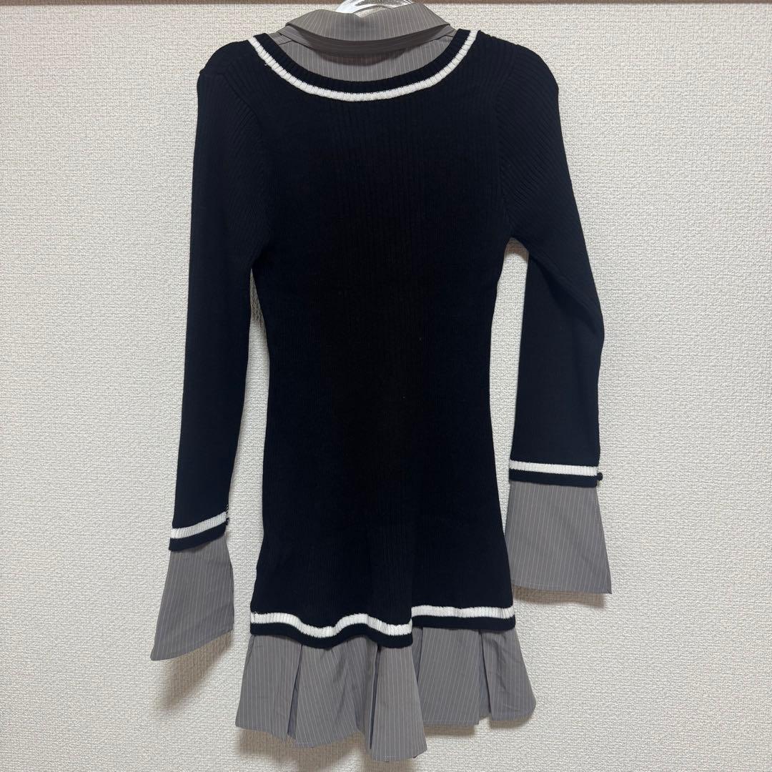 【本日限定価格】リップサービス シャツドッキングプリーツワンピース