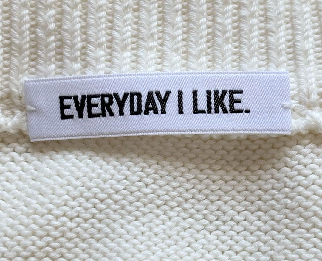 EVERYDAY I LIKE コットン　ニット　プルオーバー　白