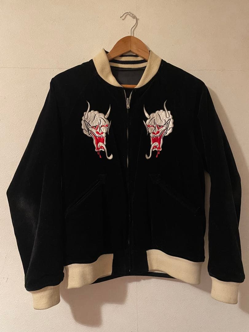 ワコマリア　ウルフズヘッド　スカジャン　ブラック　別珍