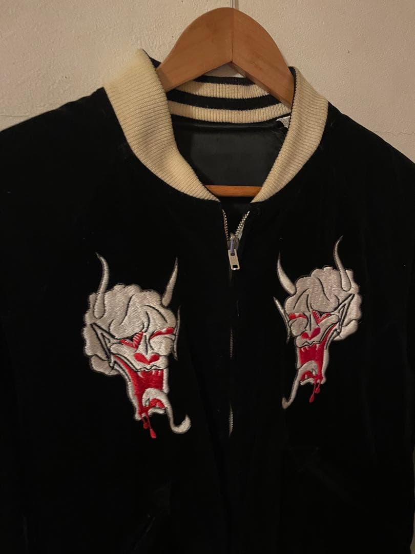 ワコマリア　ウルフズヘッド　スカジャン　ブラック　別珍